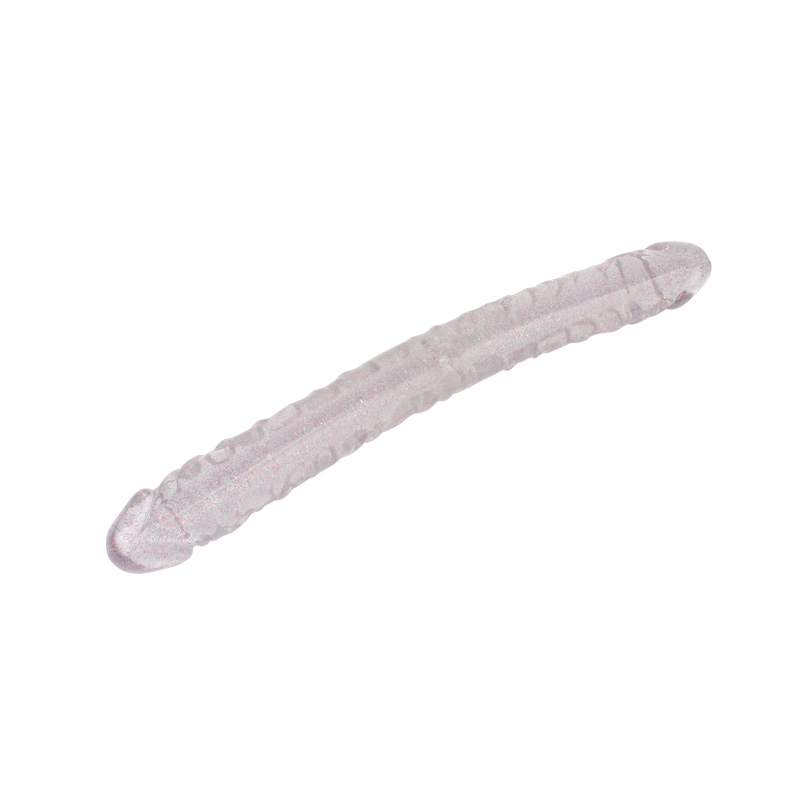 Dildo dvouhlavé Ultra-clear Glitter Dildo
