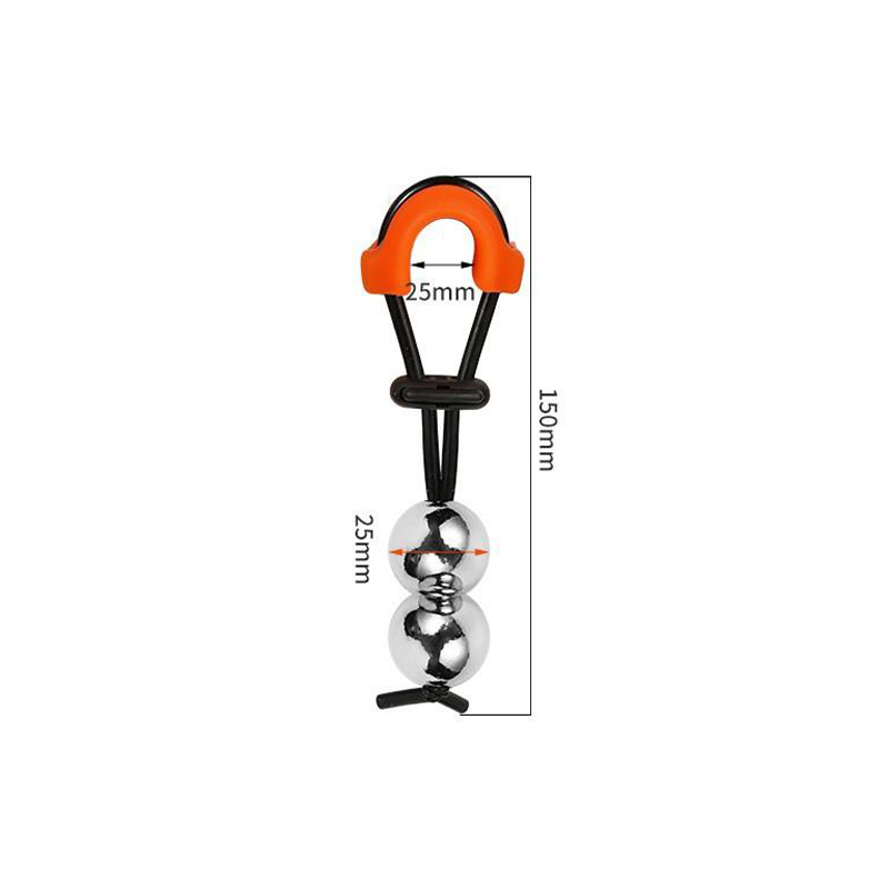 Kovový natahovač penisu s dvojitým míčkem (φ25 mm)