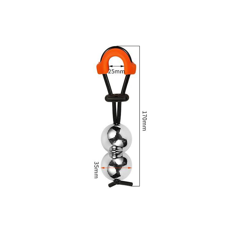 Kovový natahovač penisu s dvojitým míčkem (φ35 mm)